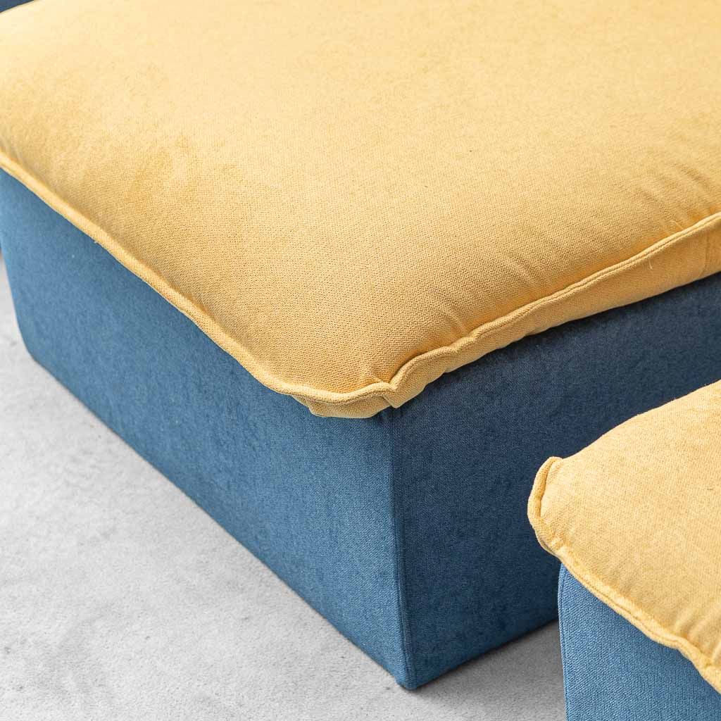 Divano Modulare Vintage a 3 Elementi in Tessuto Bicolore – Anni ’70