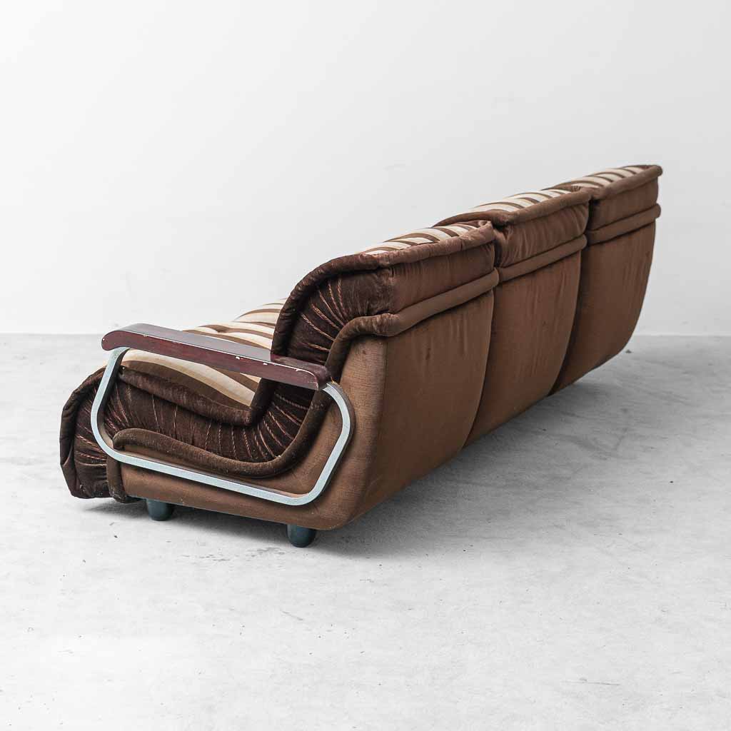 Divano Modulare Vintage a 3 Moduli in Tessuto a Righe – Anni ’70