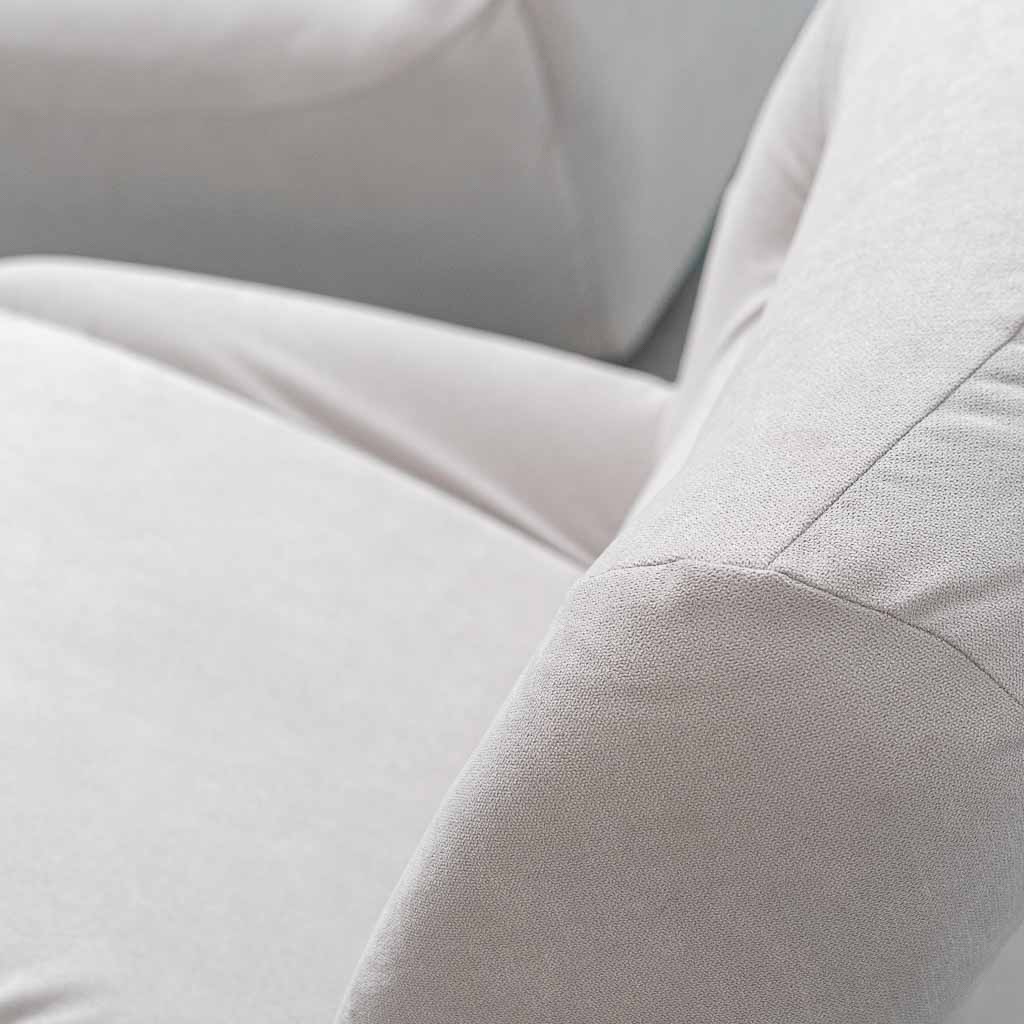 Coppia di Poltrone Lounge Vintage in Cotone Bianco – Design Anni ’70