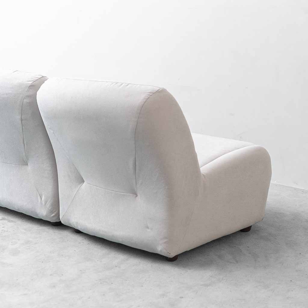 Coppia di Poltrone Lounge Vintage in Cotone Bianco – Design Anni ’70
