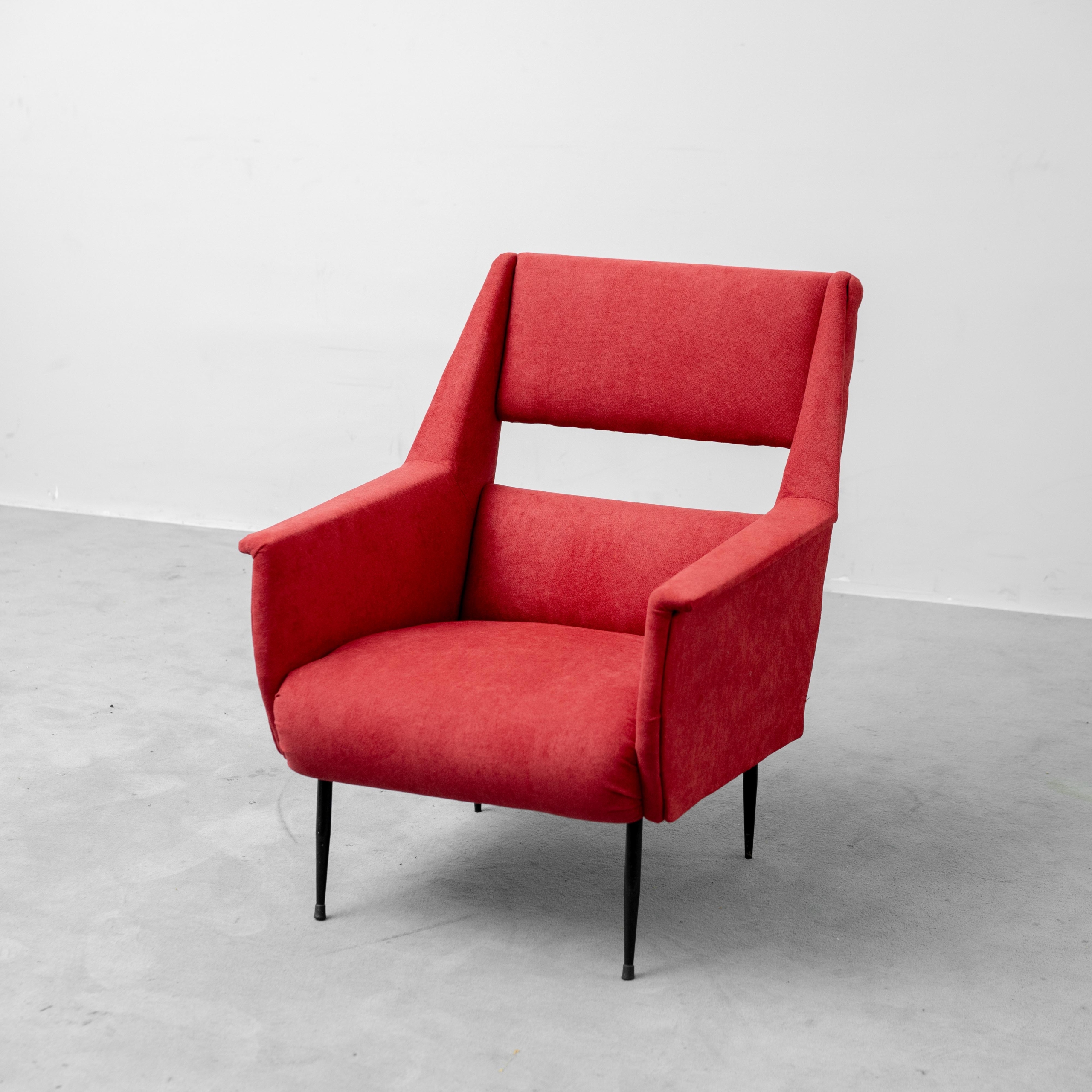 Coppia di Poltrone Vintage Rosse con Braccioli – Anni ’60/’70