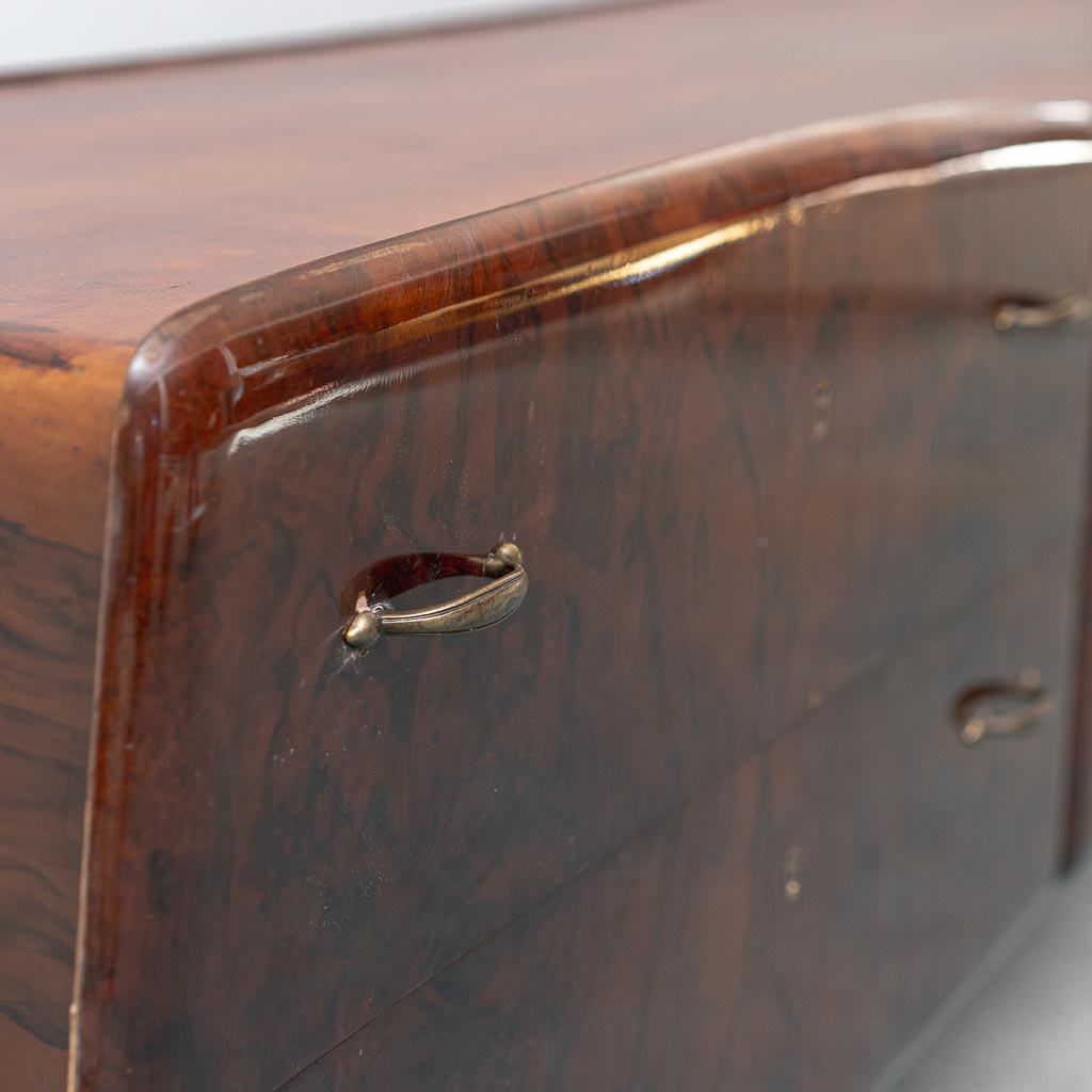 Sideboard Credenza Vintage in Legno con Piedi in Ottone Design anni '60