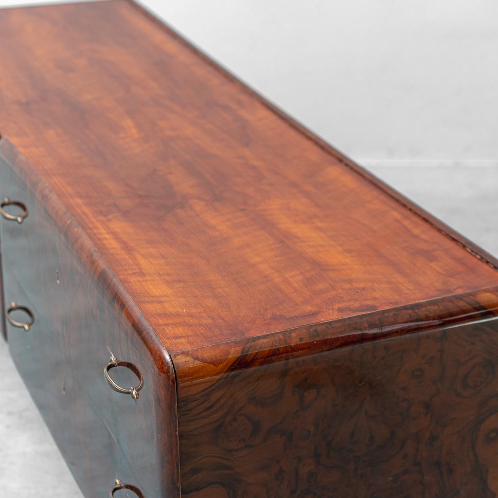 Sideboard Credenza Vintage in Legno con Piedi in Ottone Design anni '60