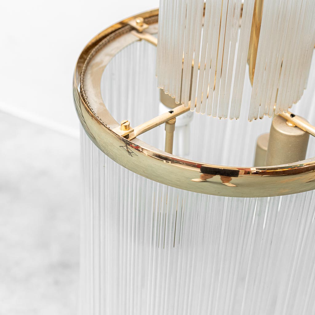 Lampadario Vintage a Cascata in Vetro e Metallo – Design Anni ’70
