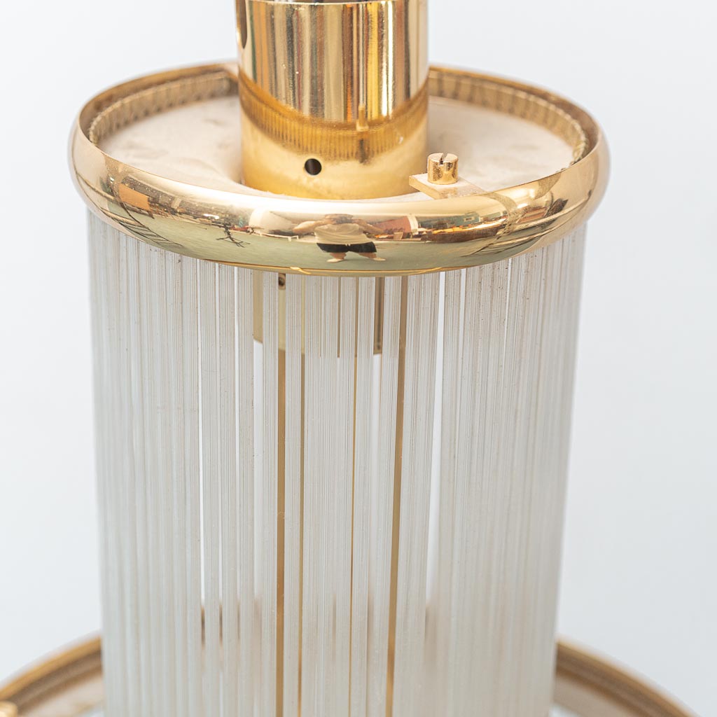 Lampadario Vintage a Cascata in Vetro e Metallo – Design Anni ’70