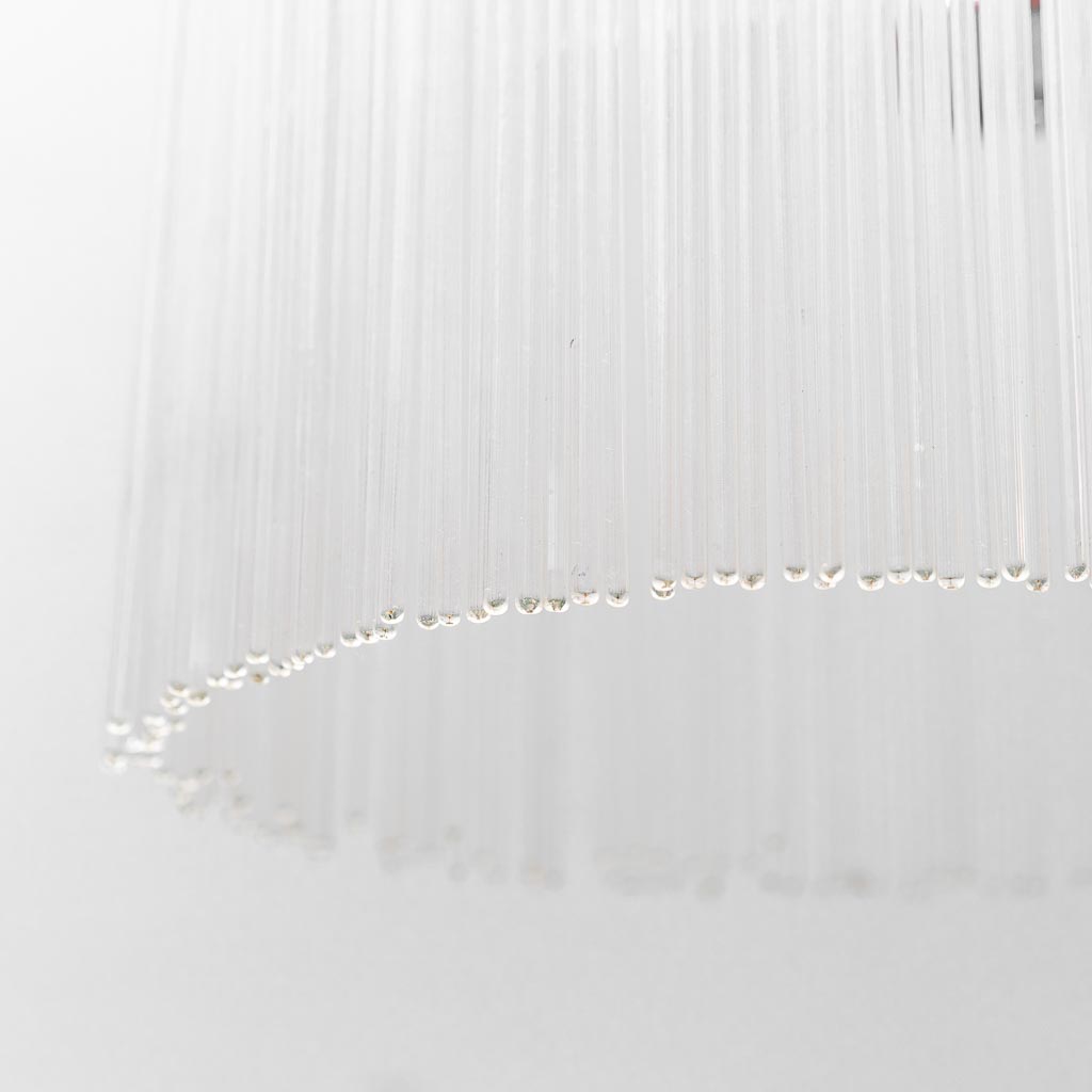 Lampadario Vintage a Cascata in Vetro e Metallo – Design Anni ’70