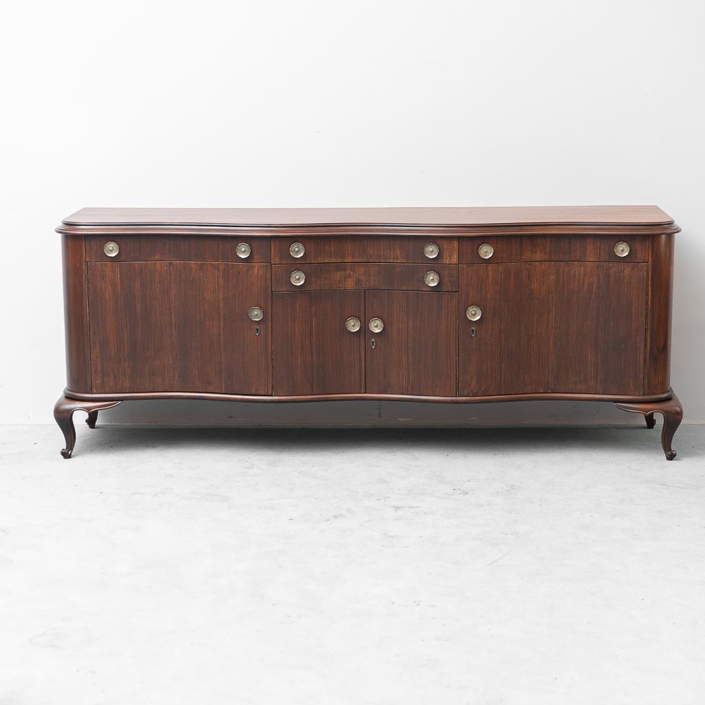 Credenza Vintage Restaurata in Legno con Ante e Cassetti anni '50