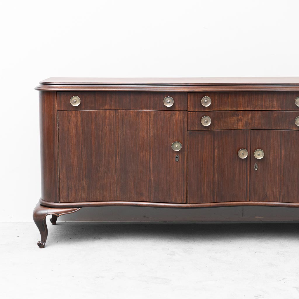 Credenza Vintage Restaurata in Legno con Ante e Cassetti anni '50