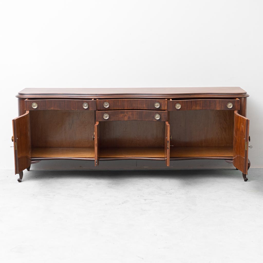 Credenza Vintage Restaurata in Legno con Ante e Cassetti anni '50