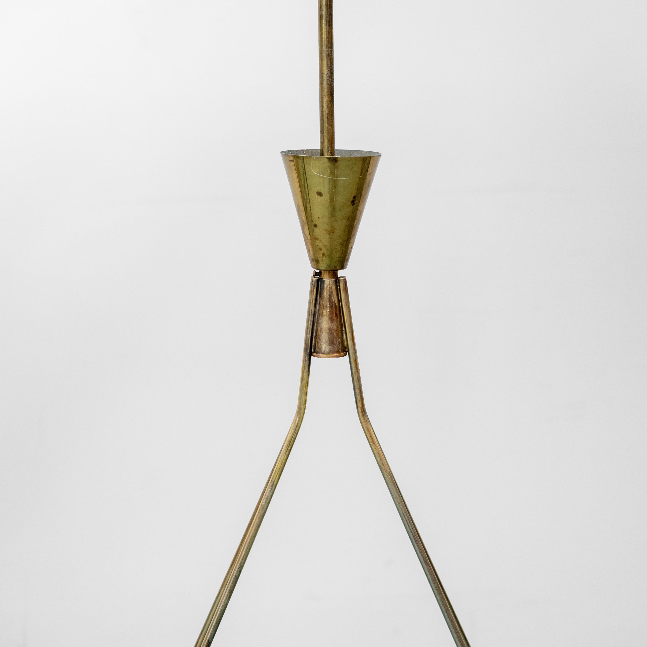 Lampadario vintage 3 punti luce in in ottone anni ’70 modernariato