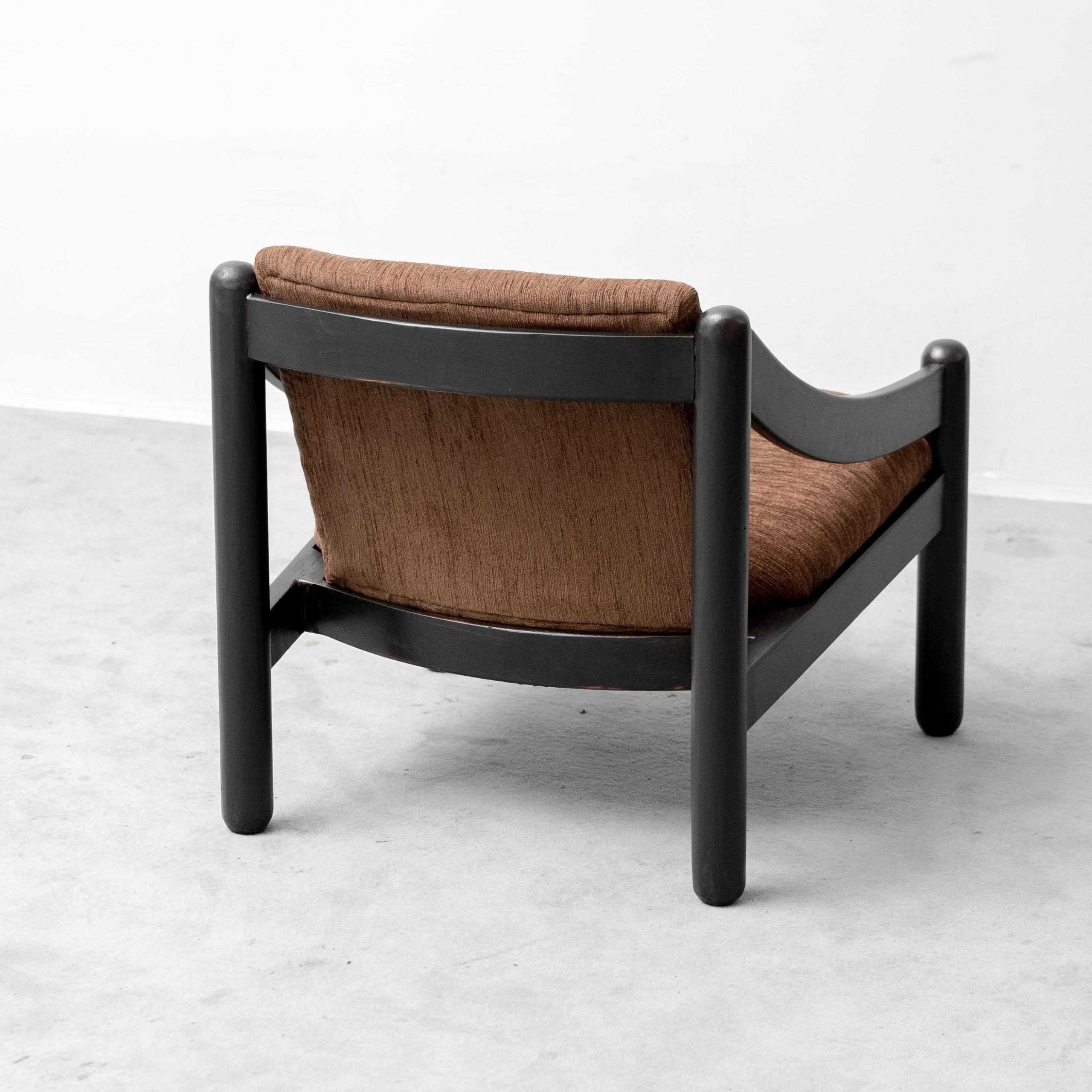 Coppia di poltrone vintage struttura in legno velluto a costine Anni ’70 modernariato